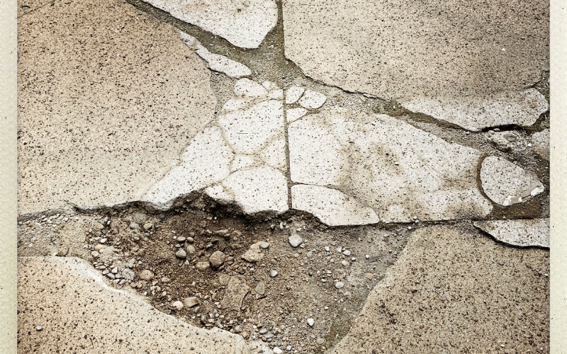 badly concrete cracked pad