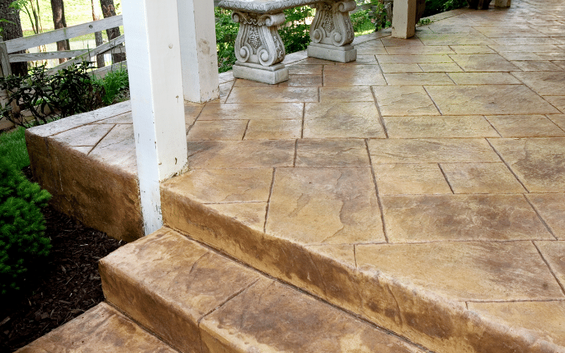 brown concrete with stairs